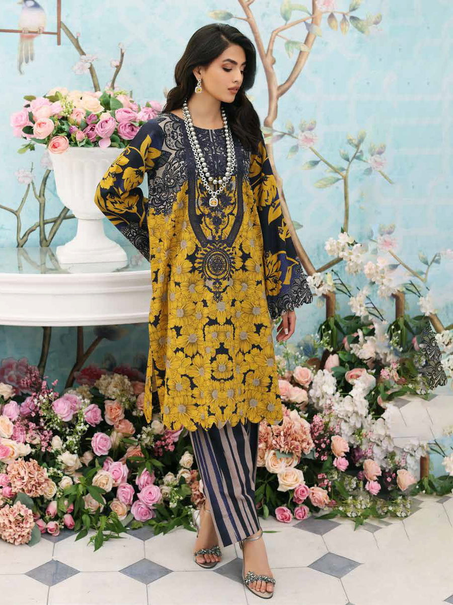 Charizma Belle Unstitched Embroidered Khaddar 2Pc Suit BLW3-02A