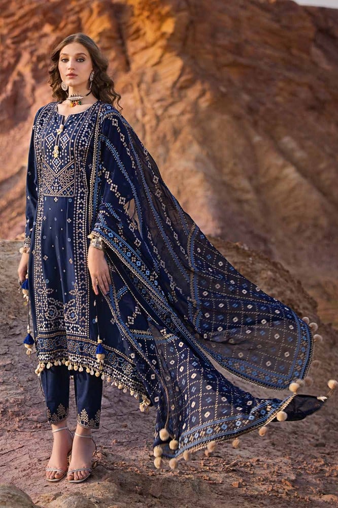 Gul Ahmed Chunri Embroidered Lawn Unstitched 3Pc Suit BM-42006