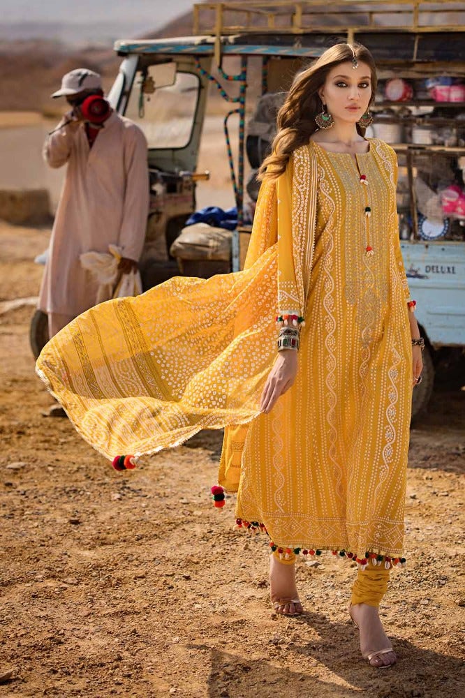 Gul Ahmed Chunri Embroidered Lawn Unstitched 3Pc Suit BM-42007