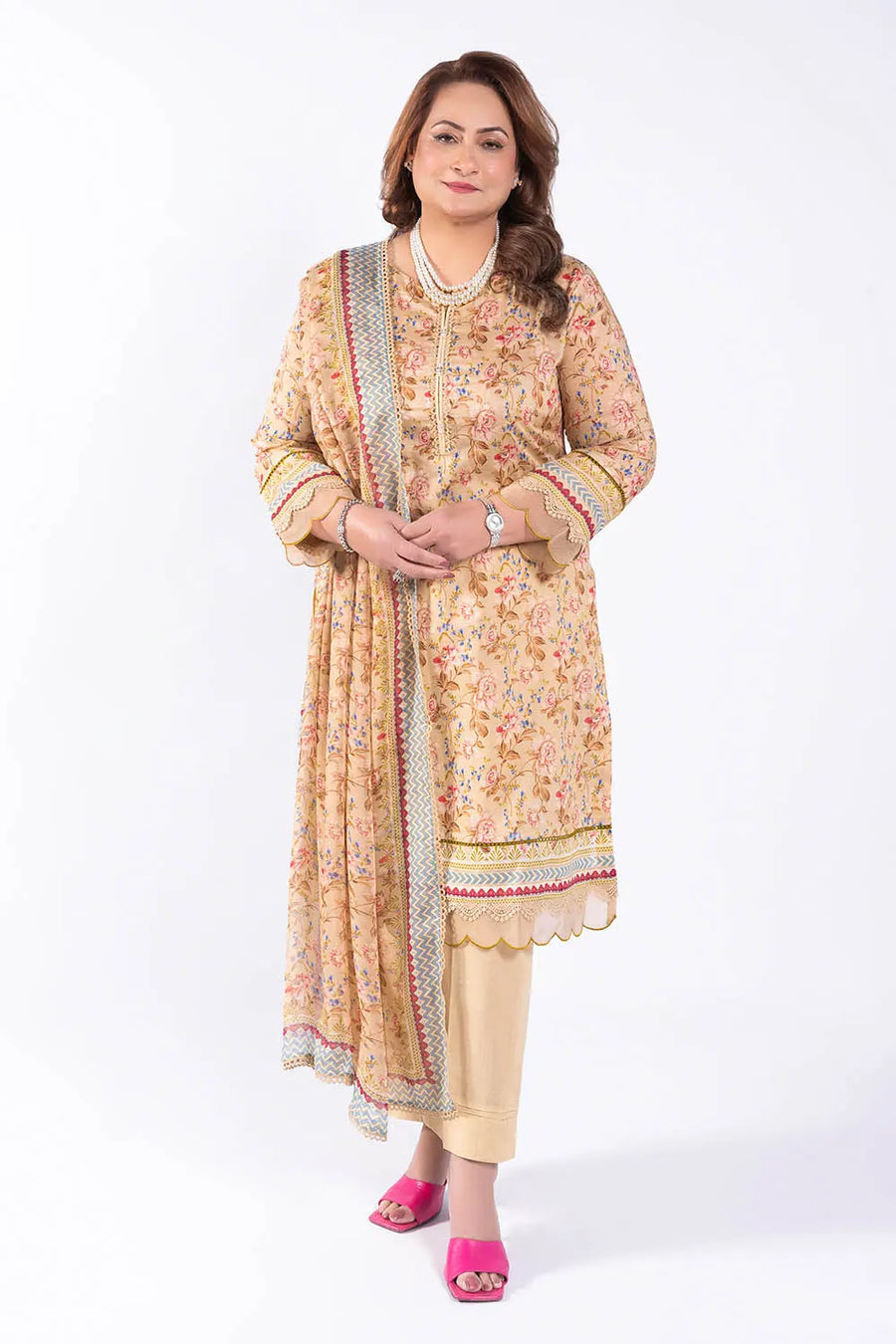 Gul Ahmed Tribute To Mother Unstitched Lawn 3Pc Suit BM-52006