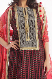 Gul Ahmed Chunri Embroidered Chiffon Unstitched 3Pc Suit BM-52017
