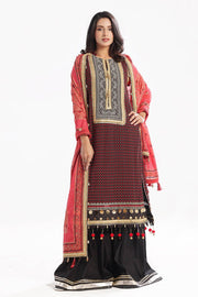 Gul Ahmed Chunri Embroidered Chiffon Unstitched 3Pc Suit BM-52017