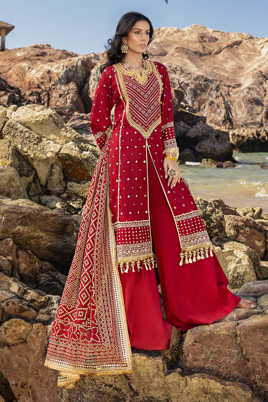 Gul Ahmed Chunri Embroidered Lawn Unstitched 3Pc Suit BM-52018