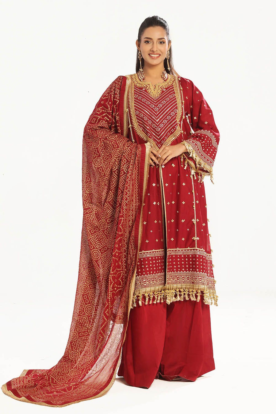Gul Ahmed Chunri Embroidered Lawn Unstitched 3Pc Suit BM-52018