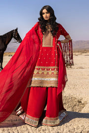 Gul Ahmed Chunri Embroidered Raw Silk Unstitched 3Pc Suit BM-52019