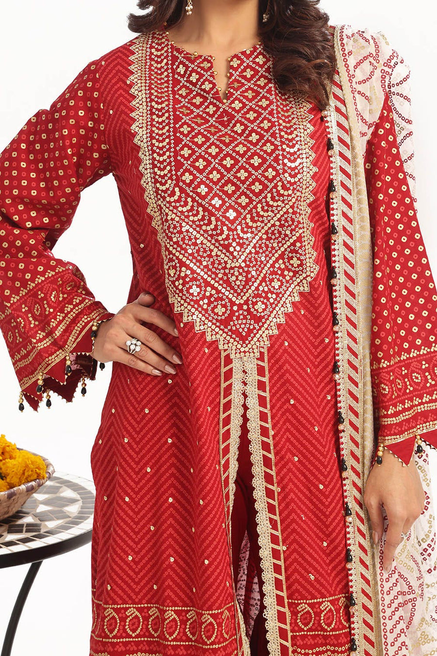 Gul Ahmed Chunri Embroidered Lawn Unstitched 3Pc Suit BM-52022