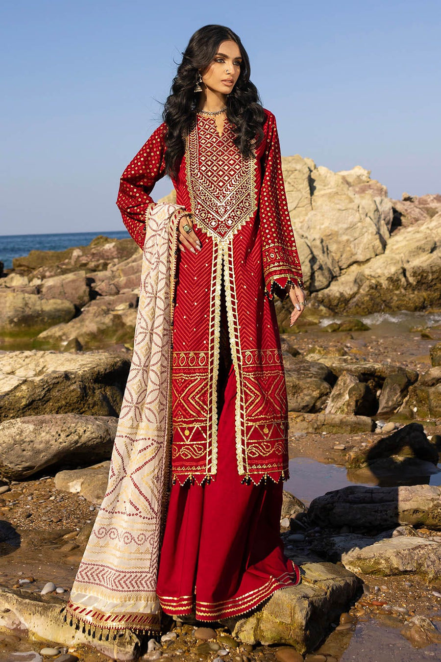 Gul Ahmed Chunri Embroidered Lawn Unstitched 3Pc Suit BM-52022