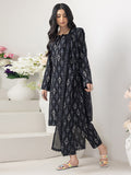 Regalia Salina Black & White Unstitched Printed Lawn 3Pc Suit BNW4-1