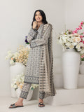 Regalia Salina Black & White Unstitched Printed Lawn 3Pc Suit BNW4-3