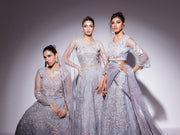 Best of Mushq Embroidered Net Unstitched 3Pc Suit BOM-07 Nora