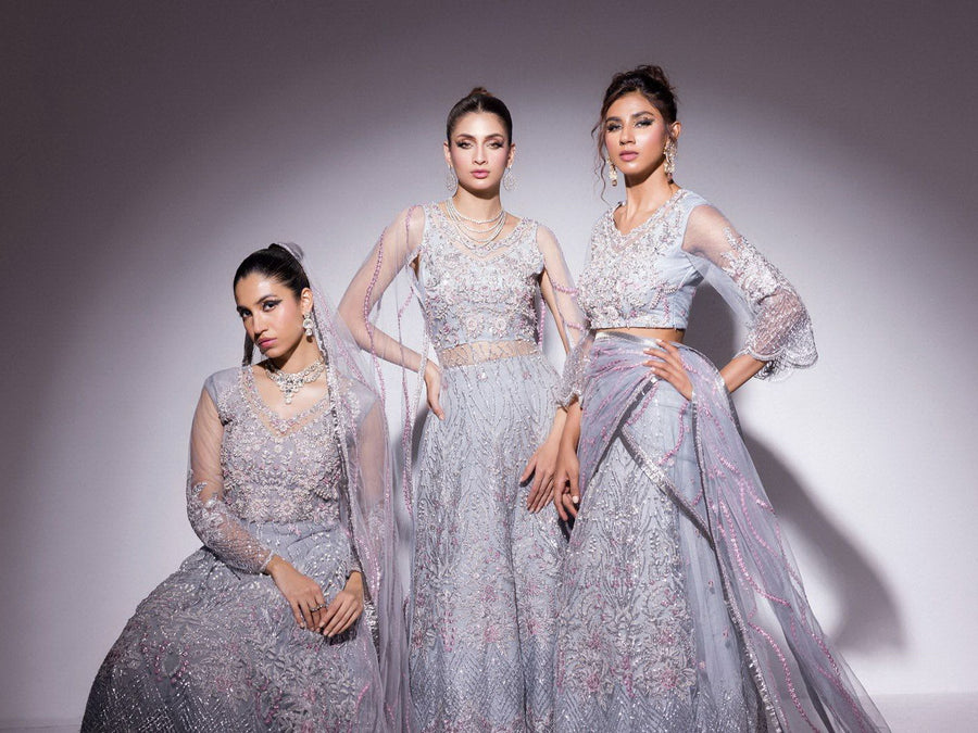Best of Mushq Embroidered Net Unstitched 3Pc Suit BOM-07 Nora