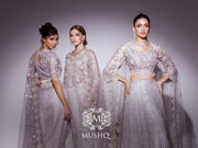 Best of Mushq Embroidered Net Unstitched 3Pc Suit BOM-10 Evening Haze
