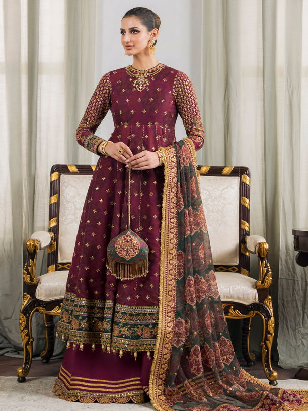 Baroque Chantelle Embroidered Luxury Chiffon Unstitched 3Pc Suit EC-03