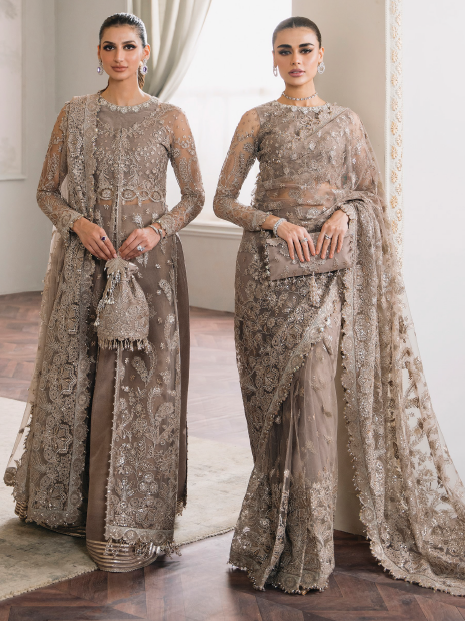 Baroque Chantelle Embroidered Luxury Net Unstitched 3Pc Suit EC-06