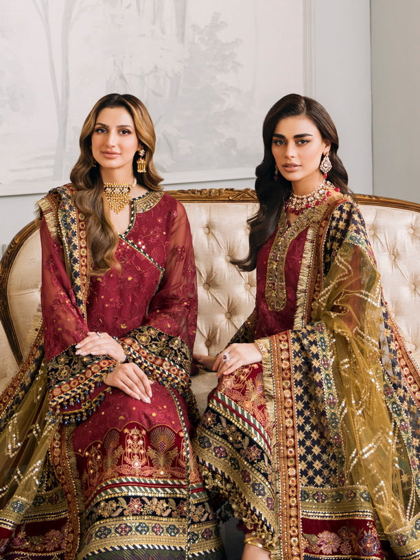 Baroque Chantelle Embroidered Luxury Chiffon Unstitched 3Pc Suit EC-07