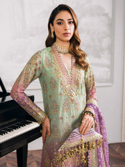 Baroque Chantelle Embroidered Luxury Chiffon Unstitched 3Pc Suit EC-08