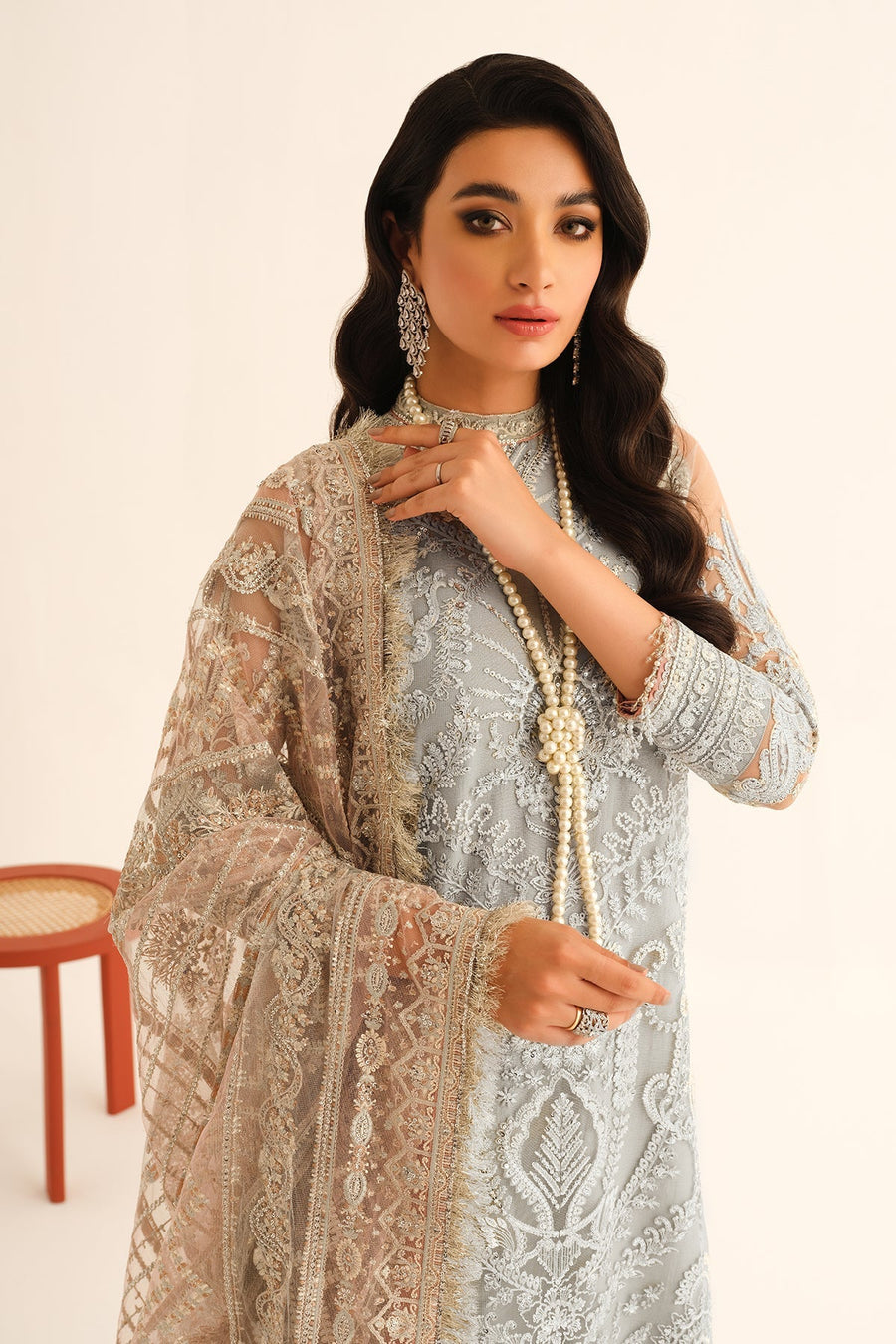 Baroque Exclusive Formal Embroidered Net Unstitched 3Pc BQU-PR-D680