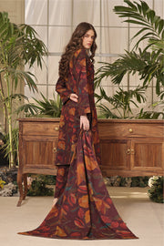 Feathers Digital Printed Dhanak Unstitched 3Pc Suit BREEZE-FT318