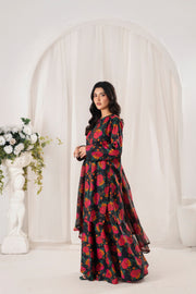 Feathers Frilly Flowers Unstitched Digital Printed Lawn 3Pc Suit BRILLEX-FT714