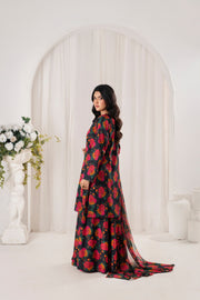 Feathers Frilly Flowers Unstitched Digital Printed Lawn 3Pc Suit BRILLEX-FT714