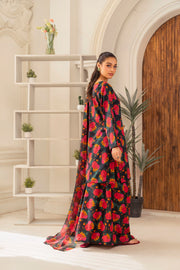 Feathers Frilly Flowers Unstitched Digital Printed Lawn 3Pc Suit BRILLEX-FT714