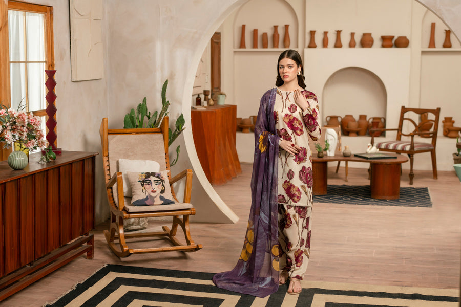 Feathers Twilight Temptations Unstitched Printed Lawn 3Pc Suit BRIM-FT475