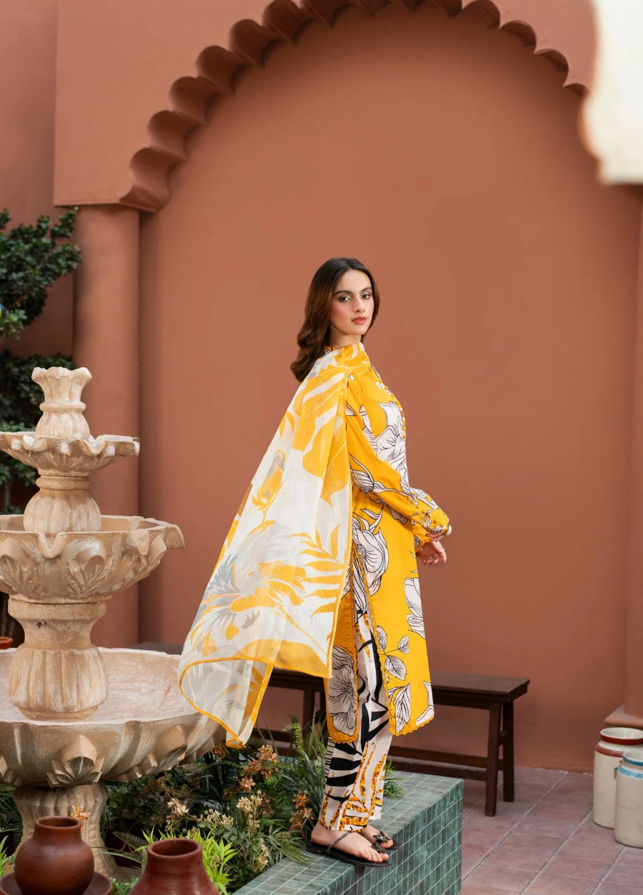 Feathers Dusky Delights Unstitched Digital Printed Lawn 3Pc Suit BRISELLE-FT446