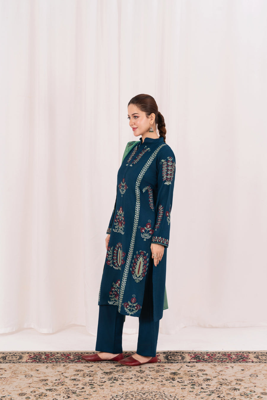 Feathers Fully Embroidered Dhanak Unstitched 3Pc Suit BRIVANE-FT553