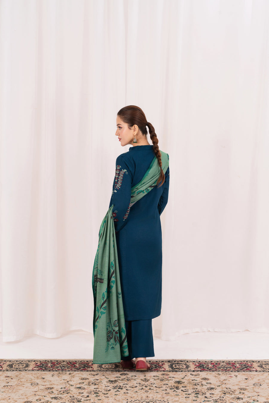 Feathers Fully Embroidered Dhanak Unstitched 3Pc Suit BRIVANE-FT553