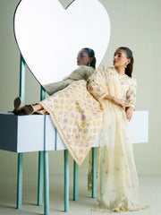 Faiza Faisal FNF Prints Unstitched Embroidered Lawn 3Pc Suit - BUTTERCUP BLOOM