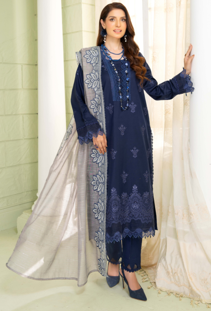Baad e Baharan by Humdum Embroidered Lawn Unstitched 3Pc Suit D-03