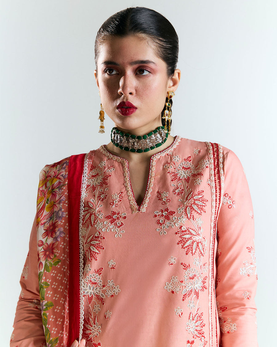 Jugnu by Hussain Rehar Unstitched Embroidered Lawn 3Pc Suit - Bahar
