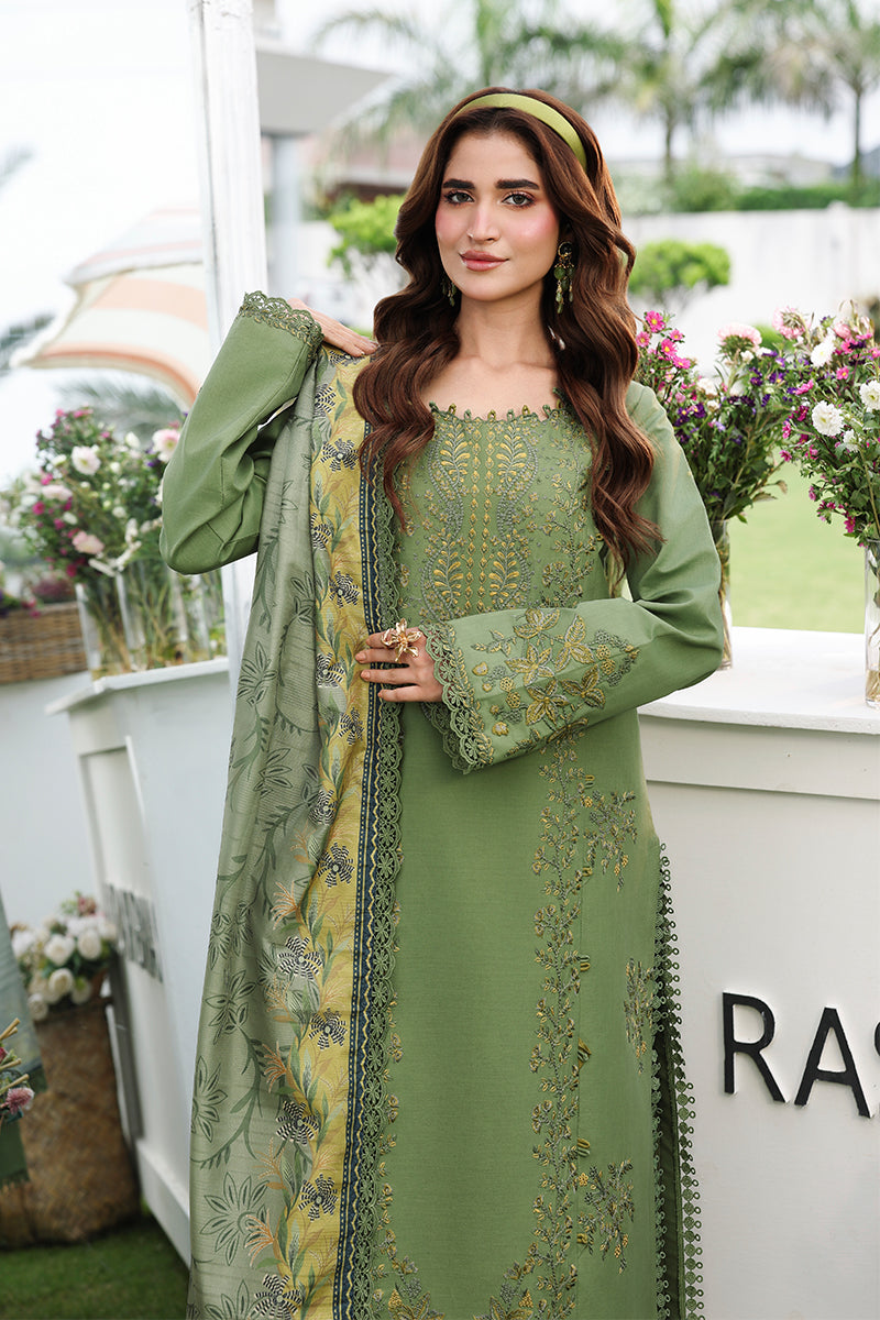 Rang Rasiya Florence Festive Embroidered Lawn Unstitched 3Pc Suit - BAHAR