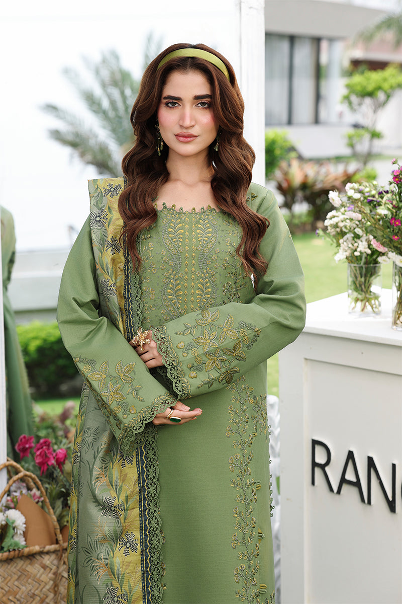 Rang Rasiya Florence Festive Embroidered Lawn Unstitched 3Pc Suit - BAHAR