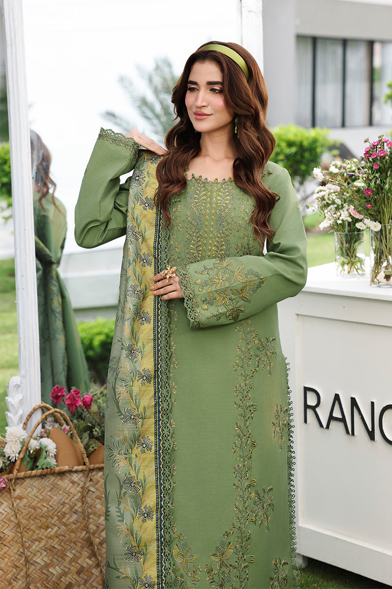 Rang Rasiya Florence Festive Embroidered Lawn Unstitched 3Pc Suit - BAHAR