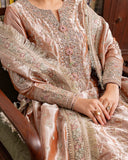 Mushq Sunehri Ramsha Edit Lama Silk Stitched 3Pc Suit - Bakht