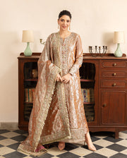 Mushq Sunehri Ramsha Edit Lama Silk Stitched 3Pc Suit - Bakht