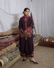 Jugnu Lahore Womenswear Embroidered Karandi Unstitched 3Pc Suit - BARI