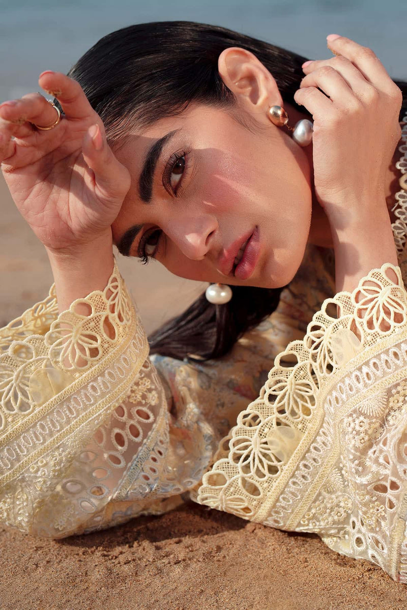 Afrozeh Summer Together Embroidered Lawn Unstitched 3Pc Suit - BAROQUE