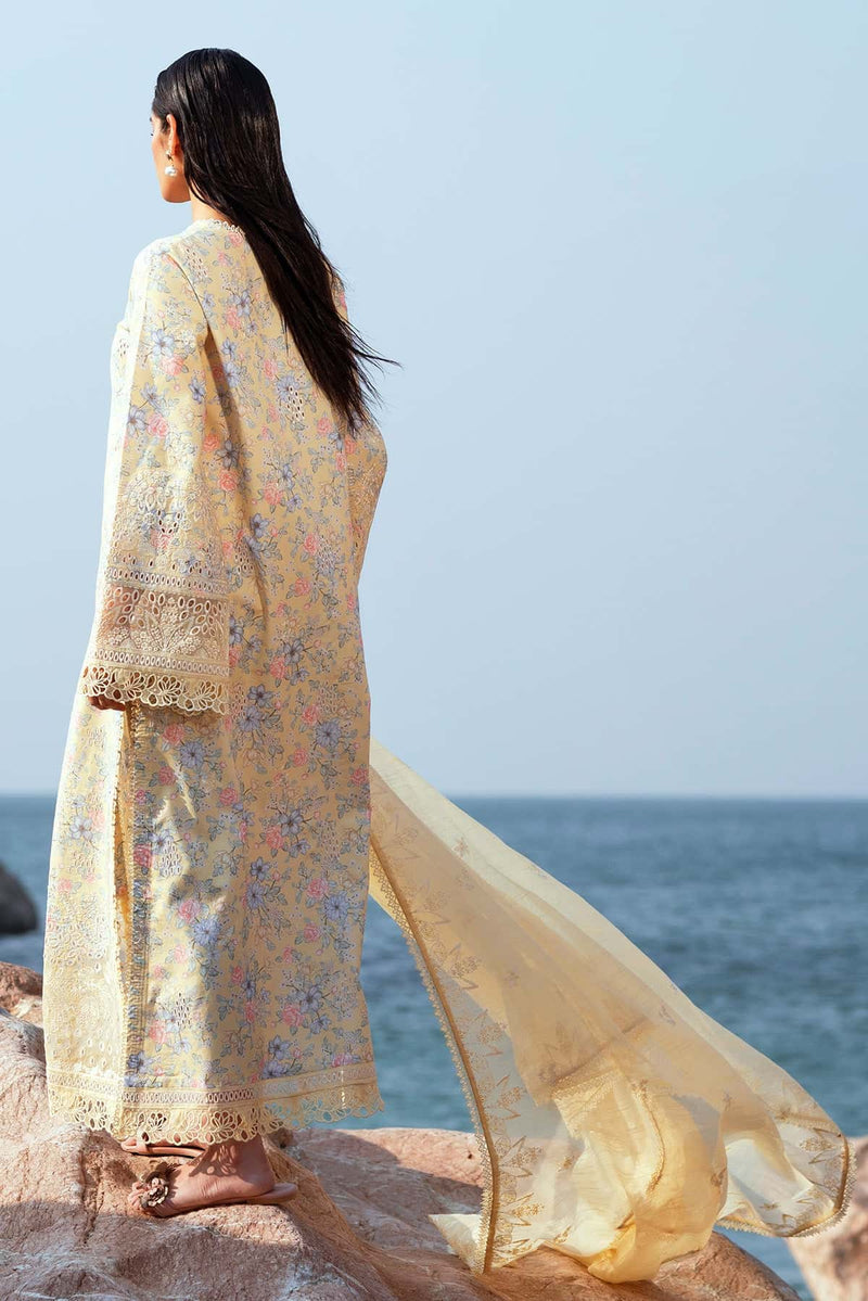 Afrozeh Summer Together Embroidered Lawn Unstitched 3Pc Suit - BAROQUE