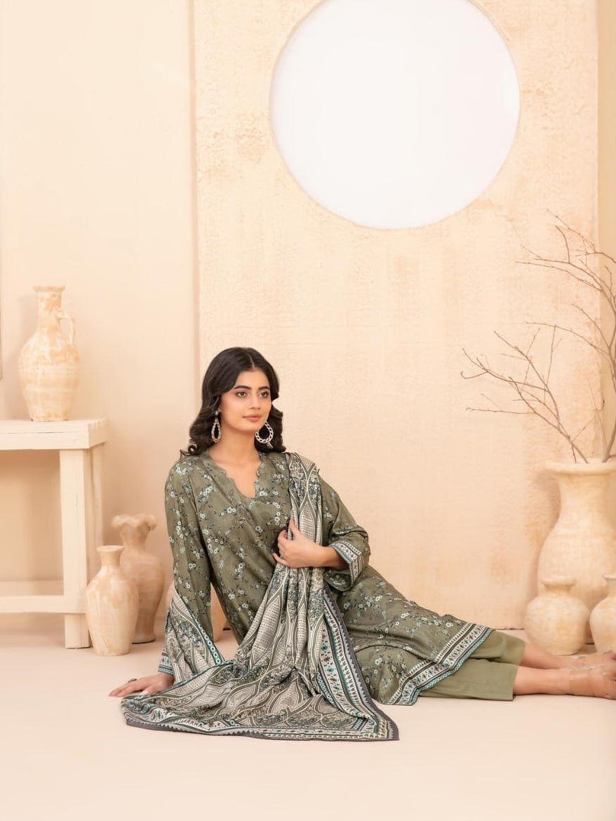 Baseera by Tawakkal Fabrics Printed Staple Unstitched 3Pc Suit D-5338