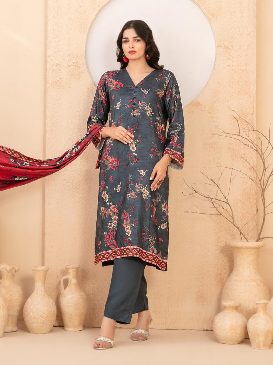 Baseera by Tawakkal Fabrics Printed Staple Unstitched 3Pc Suit D-5340