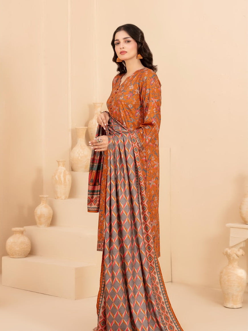 Baseera by Tawakkal Fabrics Printed Staple Unstitched 3Pc Suit D-5345