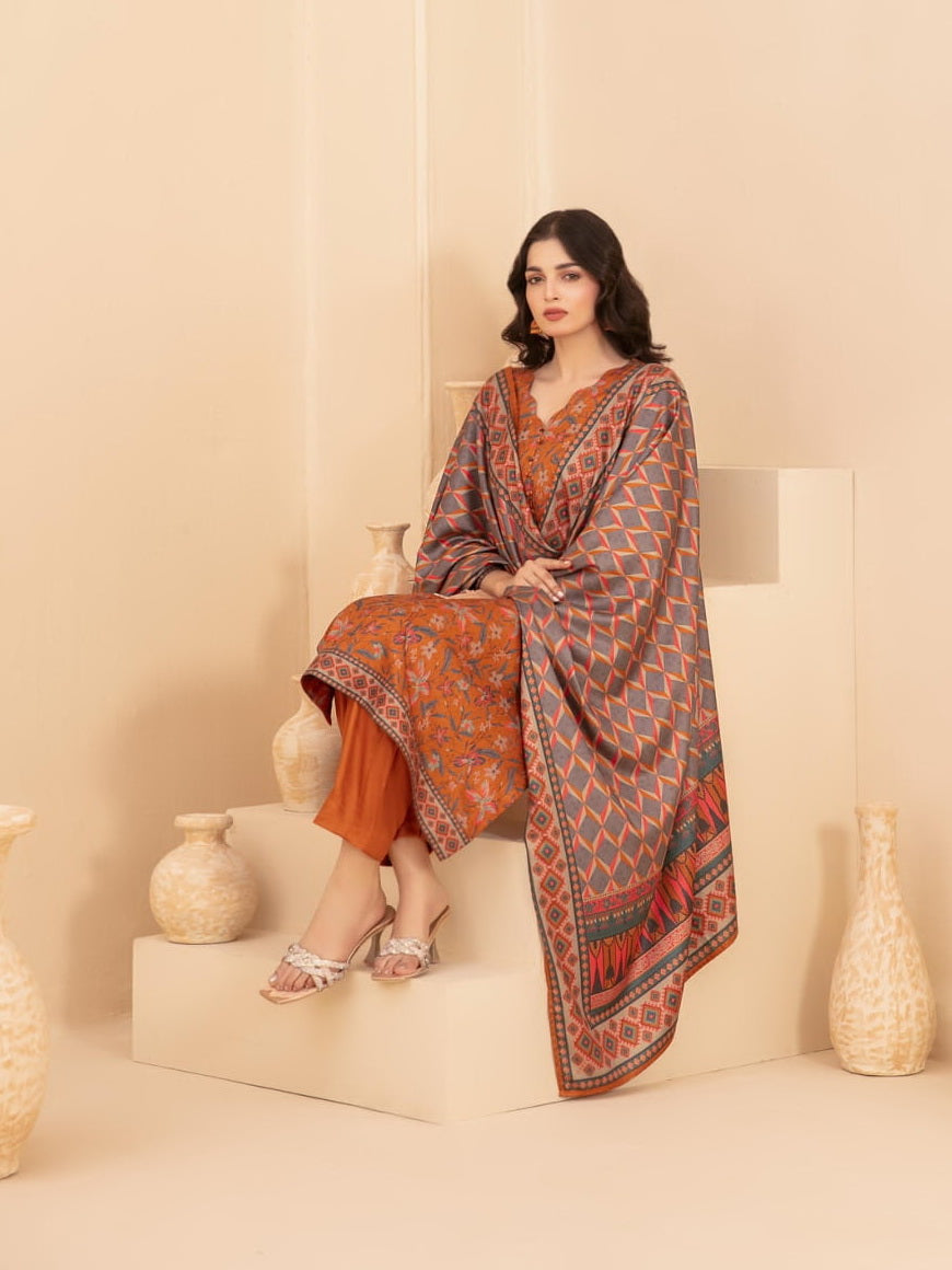 Baseera by Tawakkal Fabrics Printed Staple Unstitched 3Pc Suit D-5345