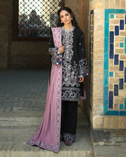 Hemline by Mushq Bukhara Embroidered Linen Unstitched 3Pc Suit - Bazaar Trail