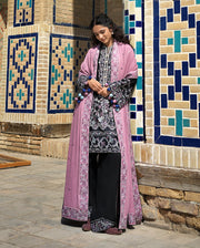 Hemline by Mushq Bukhara Embroidered Linen Unstitched 3Pc Suit - Bazaar Trail