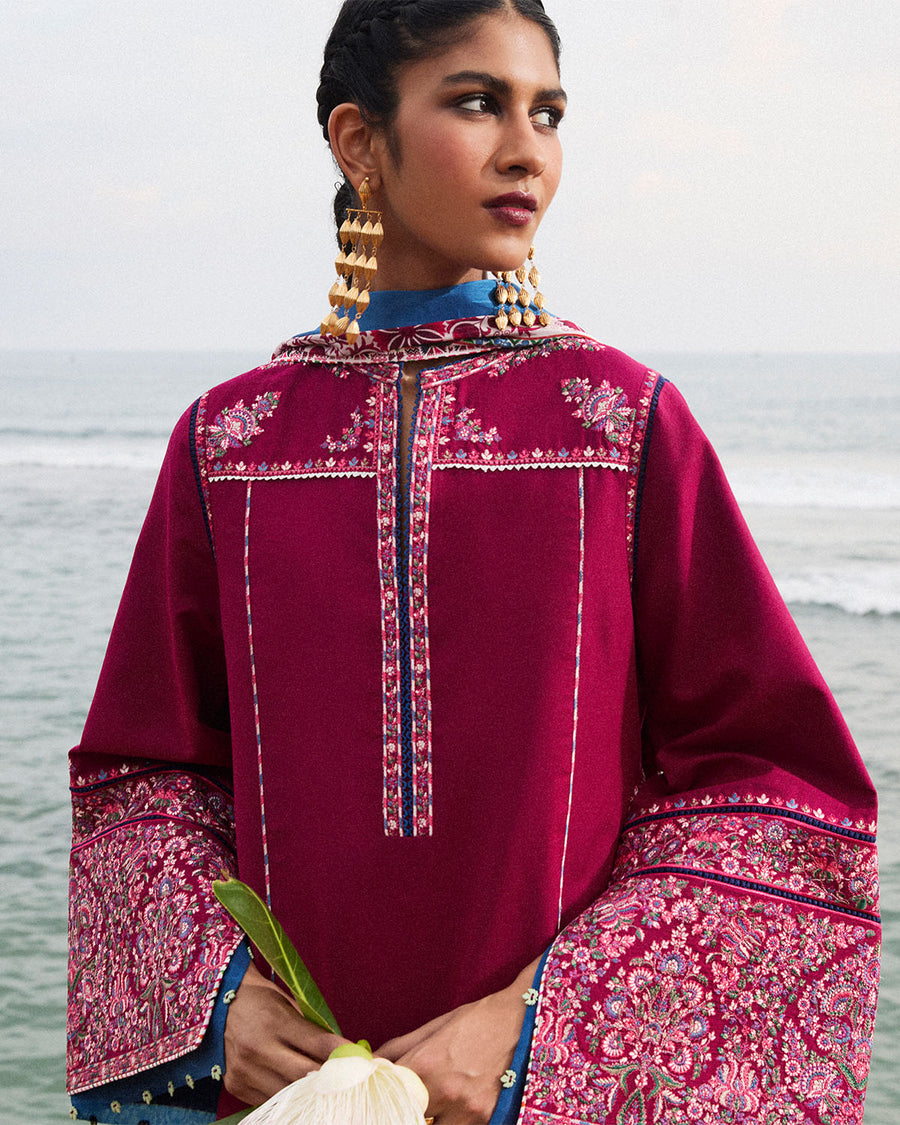 Jugnu by Hussain Rehar Embroidered Lawn Unstitched 3Pc Suit D-05 BEAS