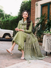 IZEL Aangan Embroidered Italian Woolen Unstitched 3Pc Suit - BEENA
