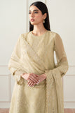 Farasha Essence Embroidered Chiffon Unstitched 3Pc Suit - Beige Dusk