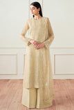 Farasha Essence Embroidered Chiffon Unstitched 3Pc Suit - Beige Dusk